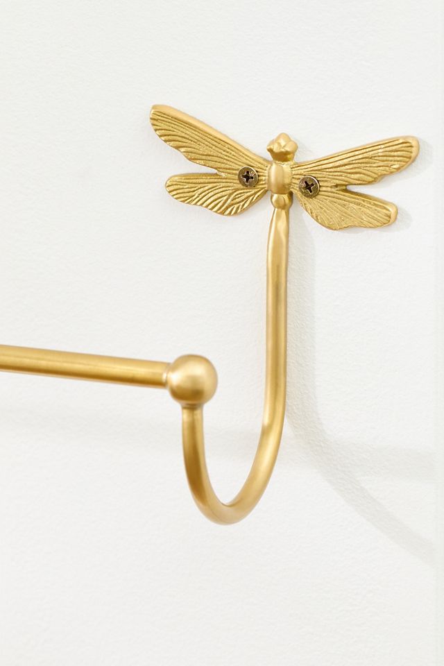 Anastasia Dragonfly Brushed Brass Towel Bar #1