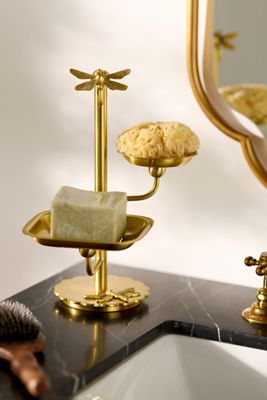 Anastasia Dragonfly Brushed Brass Bath Organizer