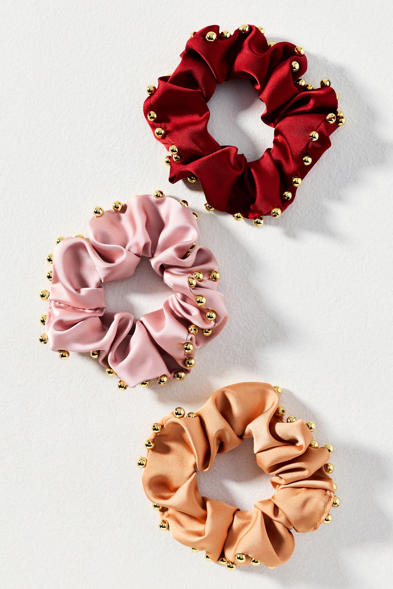 Beaded Scrunchies, Set of 3