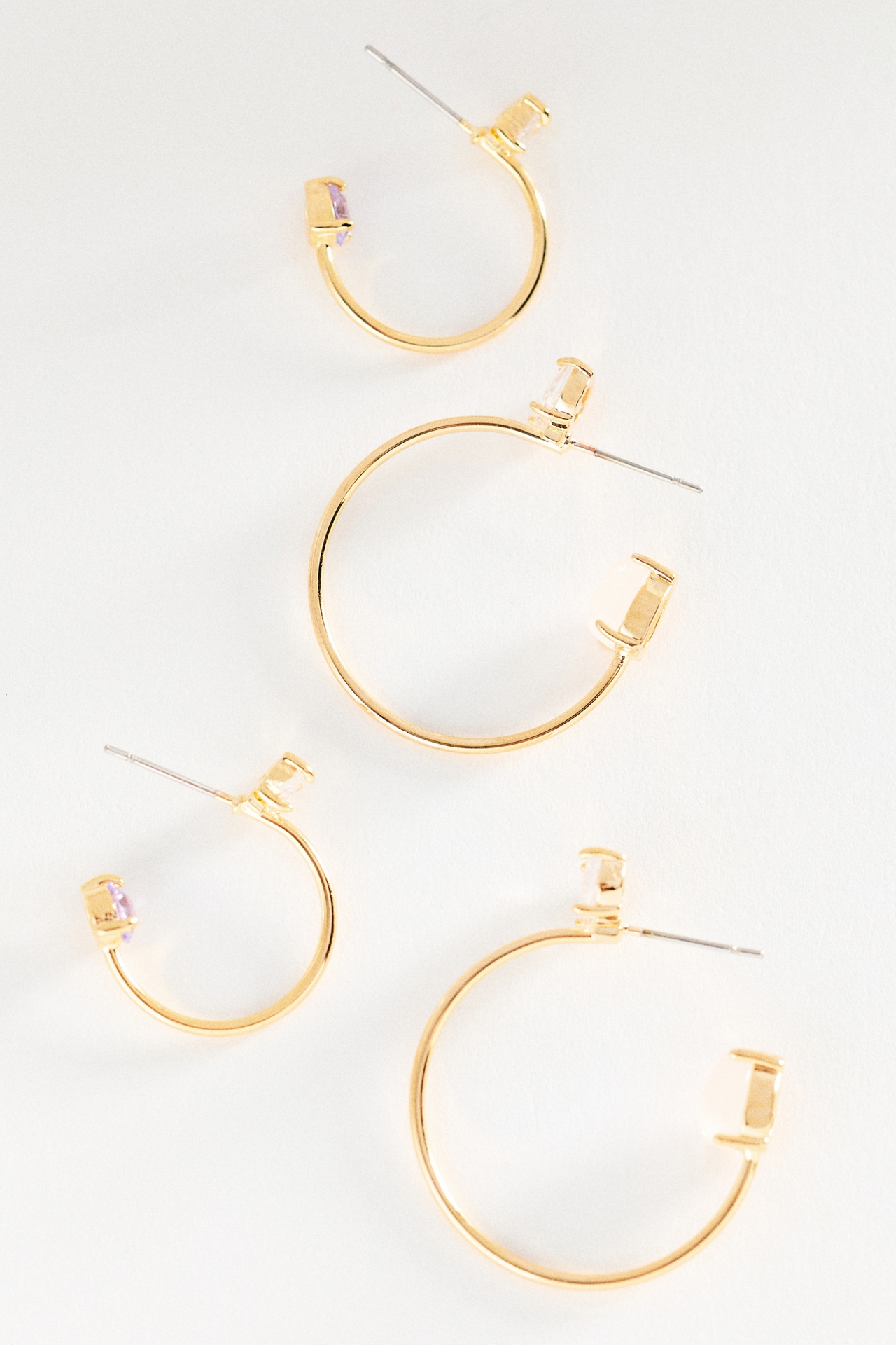 Delicate Chroma Hoop Earrings, Set of 2