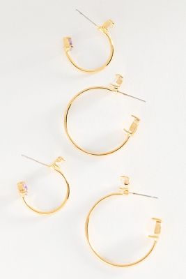 Delicate Chroma Hoop Earrings, Set of 2