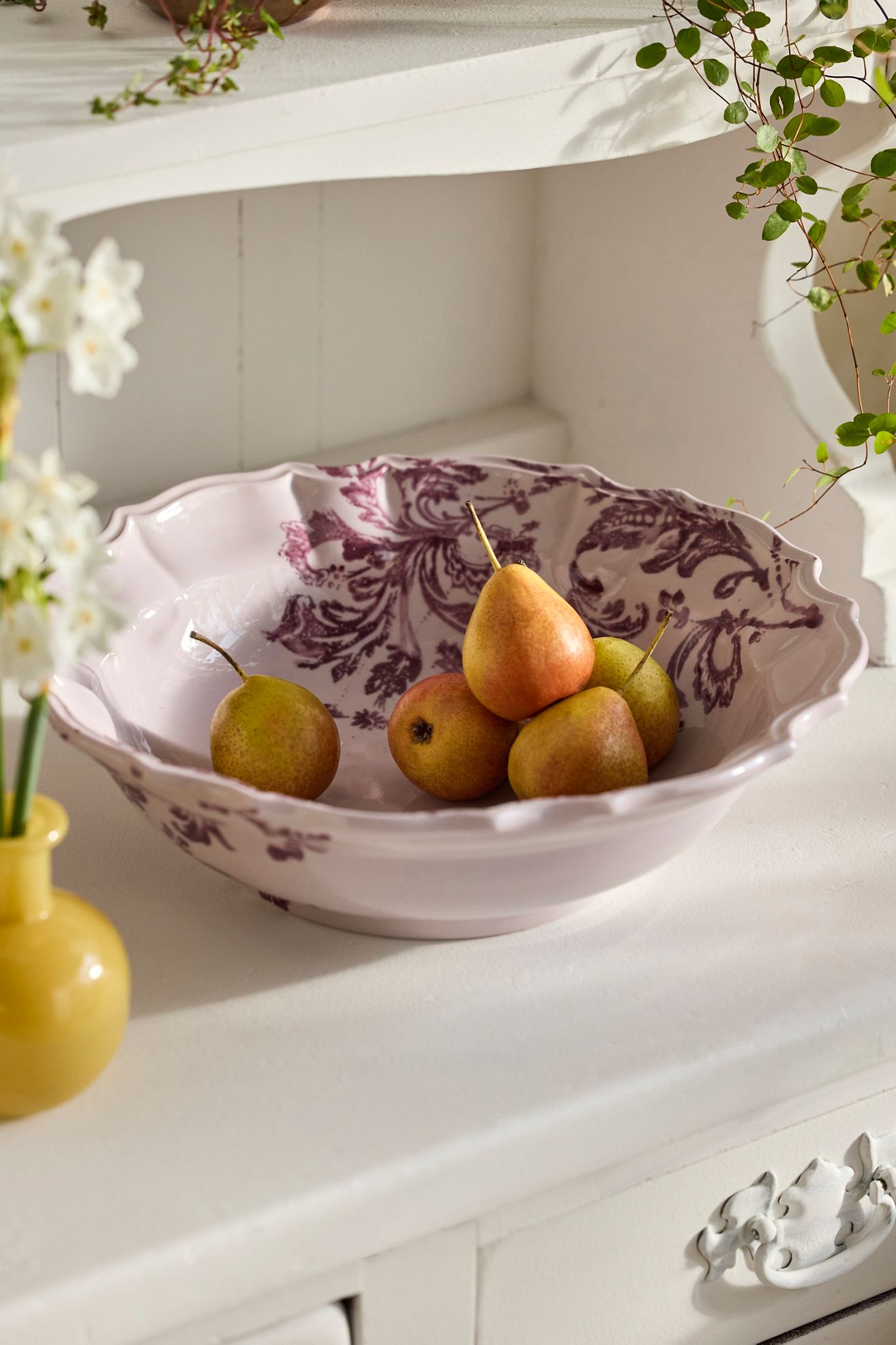 Botanical Silhouette Serving Bowl, Extra Large - Lilac Ice, One Size