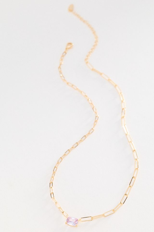 Suspended Crystal Link Necklace #1