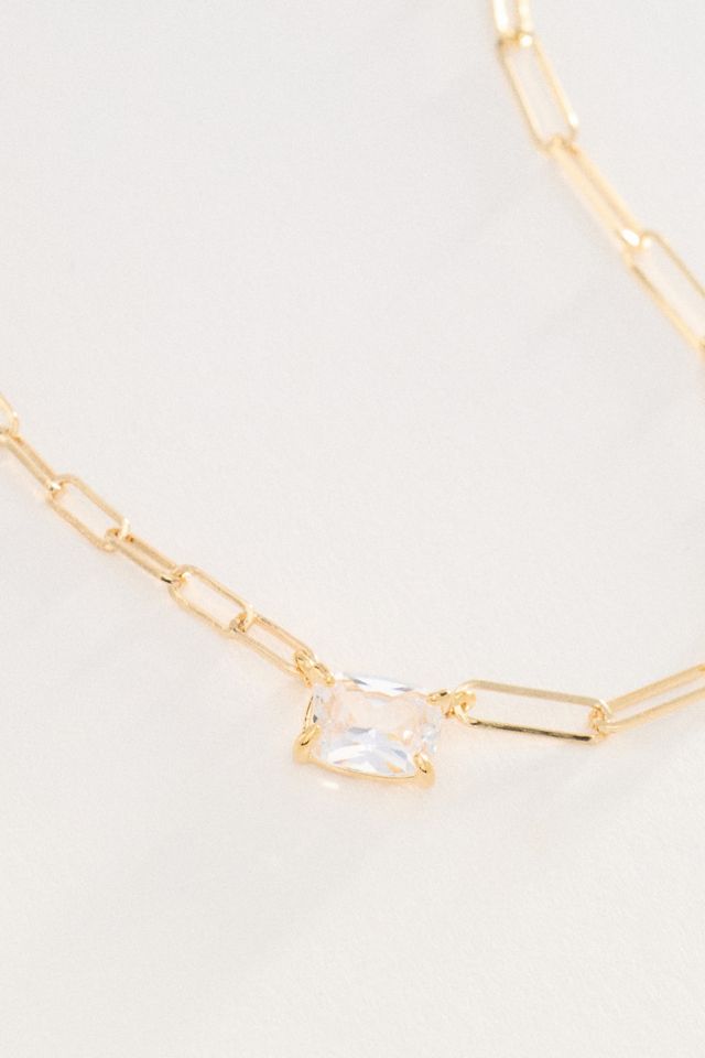 Suspended Crystal Link Necklace #1