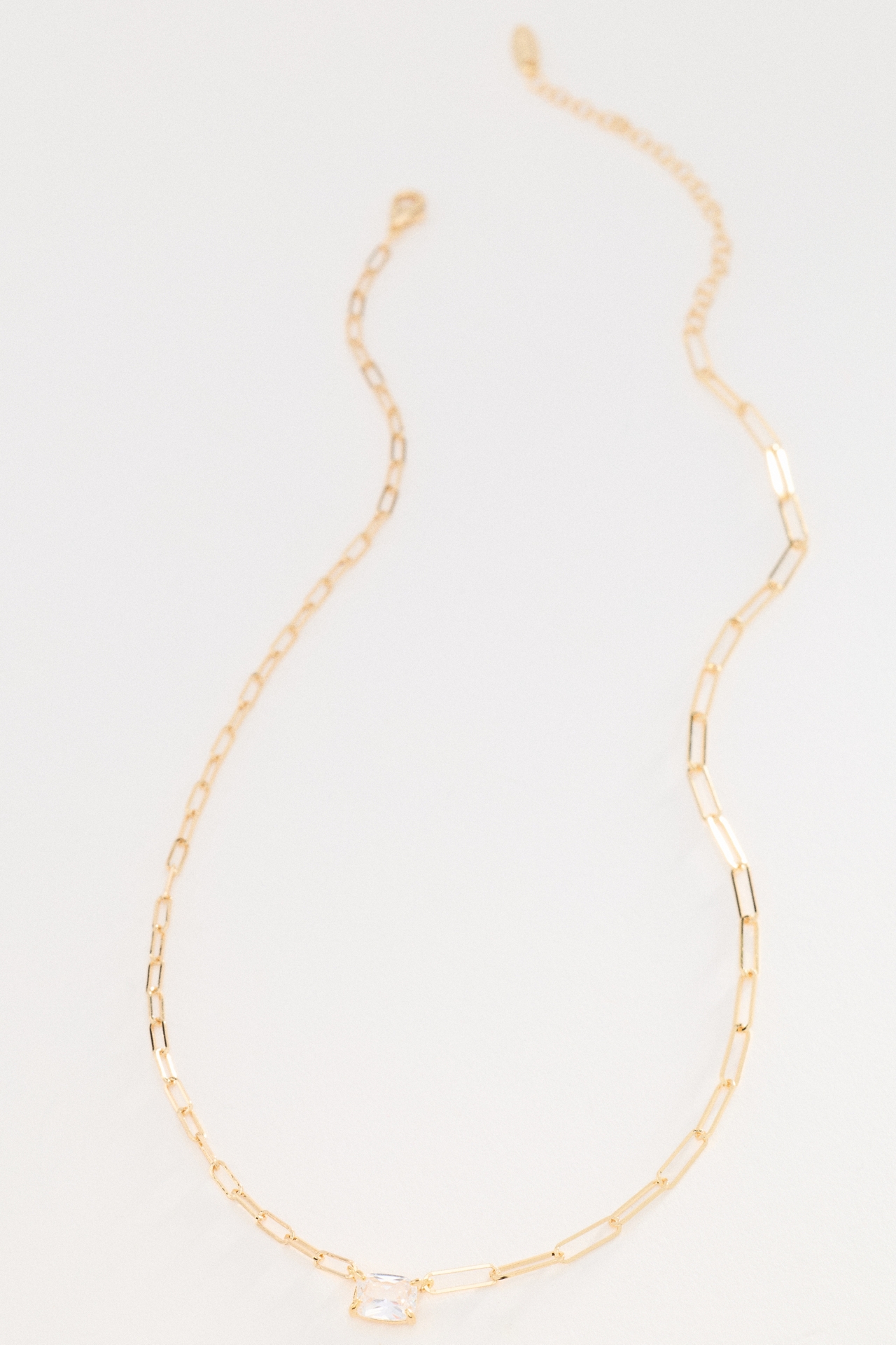 Suspended Crystal Link Necklace