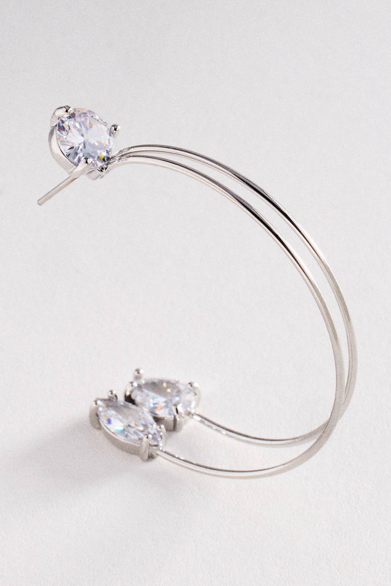 Trinity Crystal Hoop Earrings