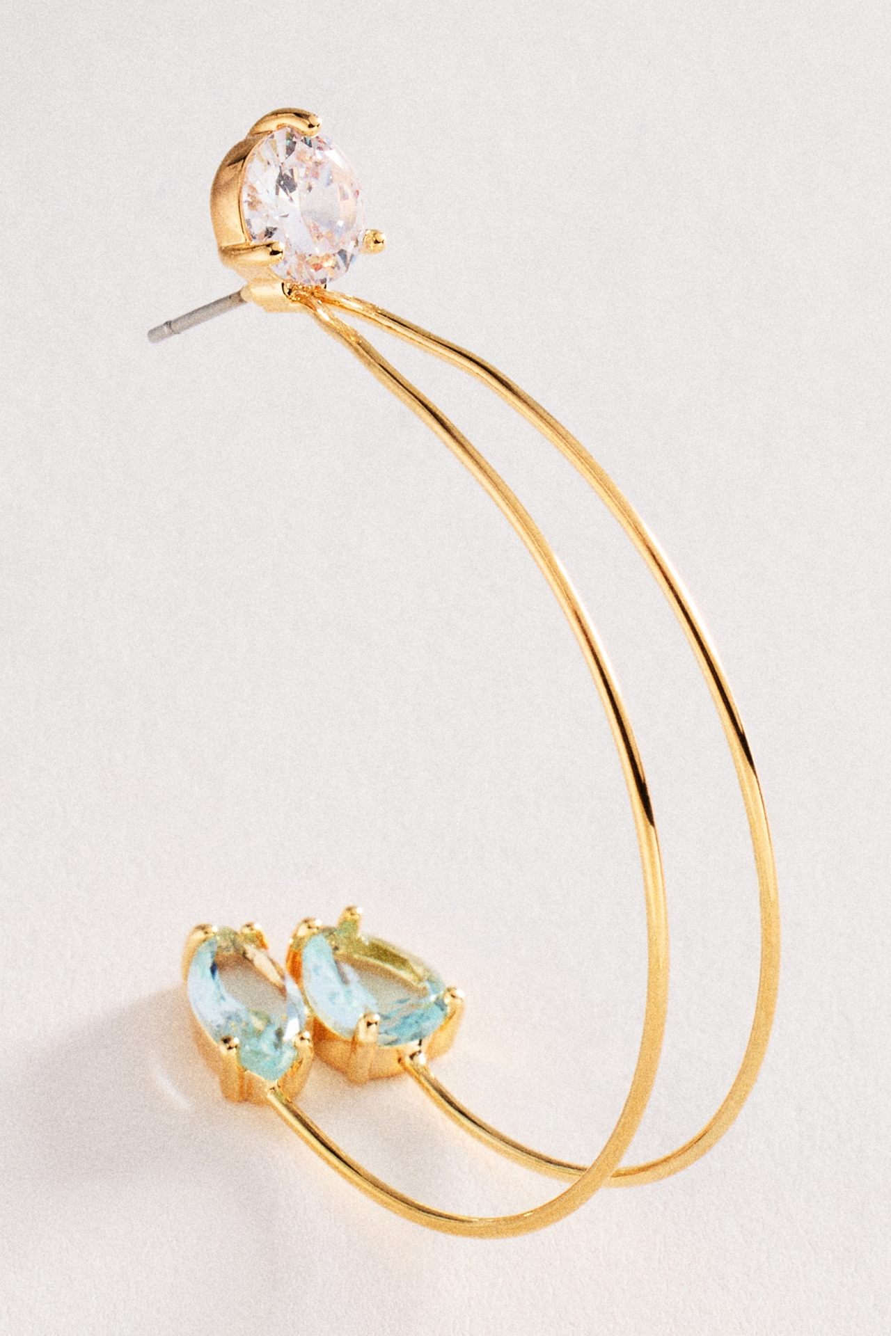 Trinity Crystal Hoop Earrings