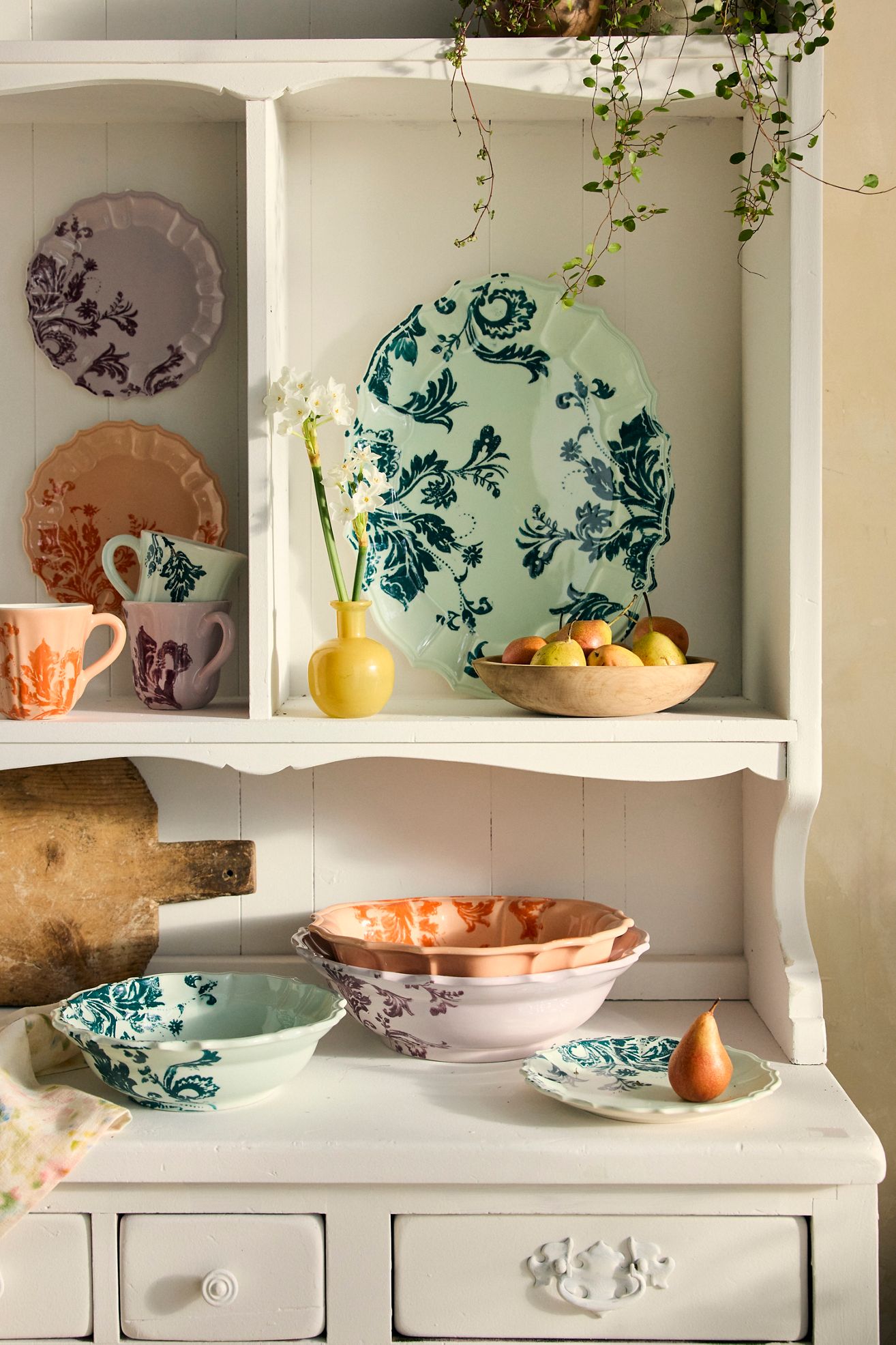 Botanical Silhouette Oval Serving Platter - Mint, One Size