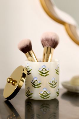 Flower Glass Bath Canister