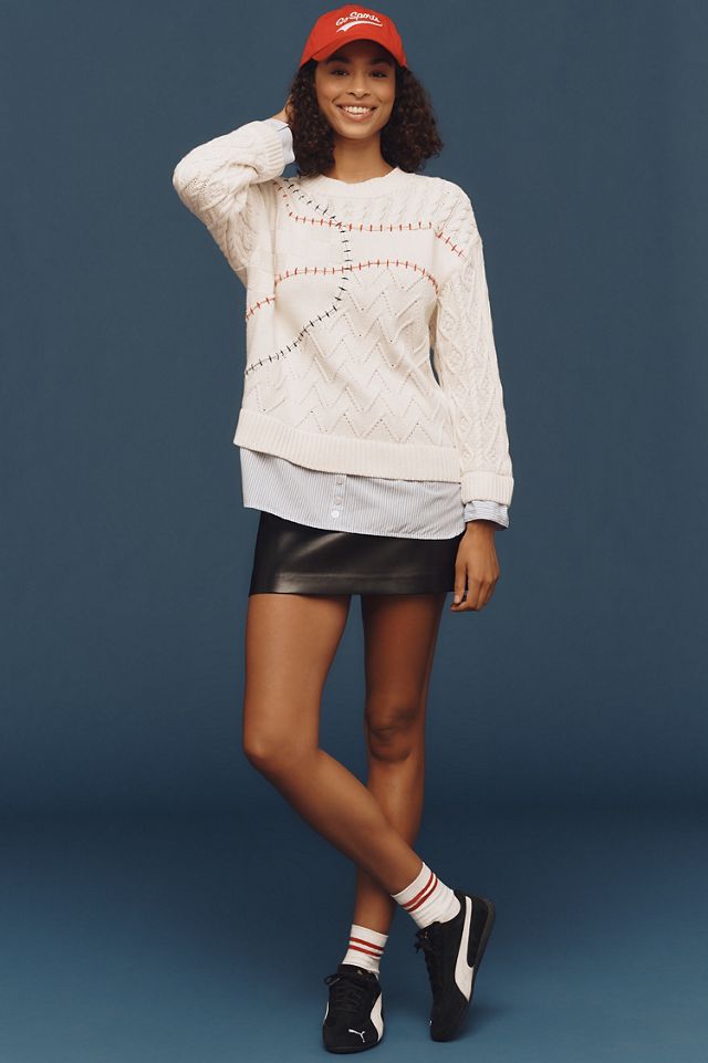 Pilcro Twofer Cable Knit Pullover #2