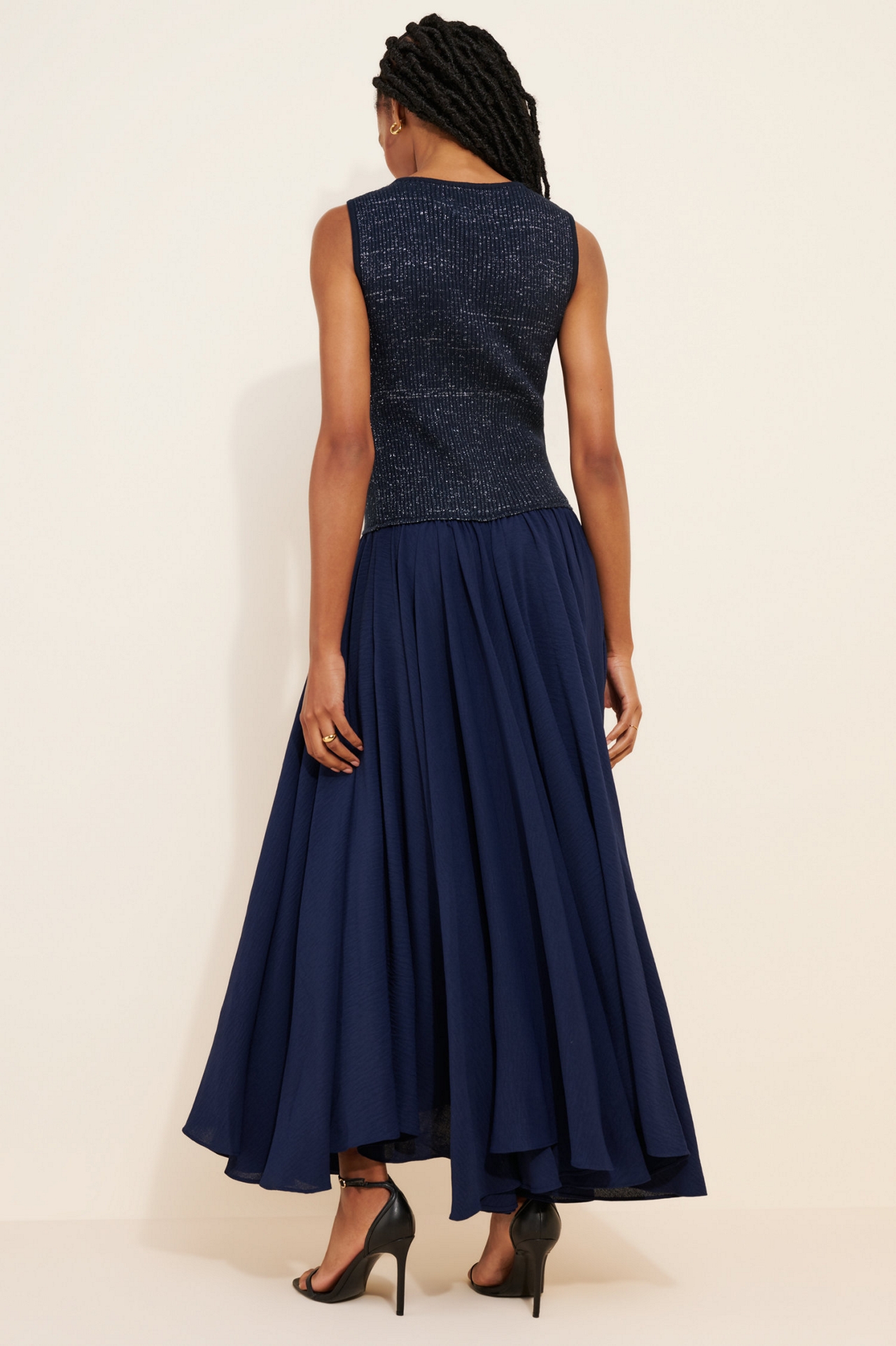 Alexandra Bueno Vestido Mix Media Maxi Dress