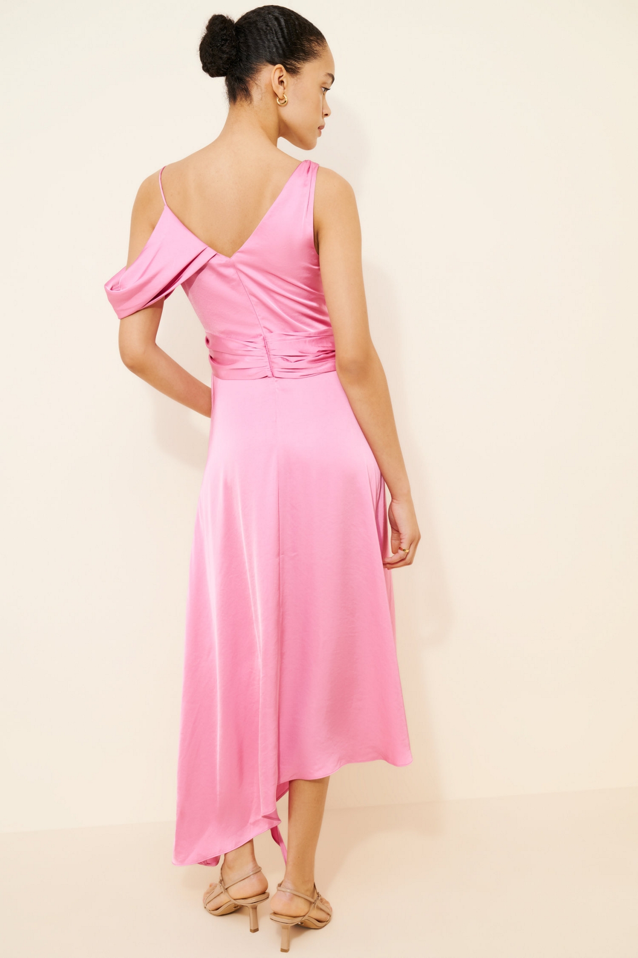 Mare Asymmetrical Satin Slip Dress