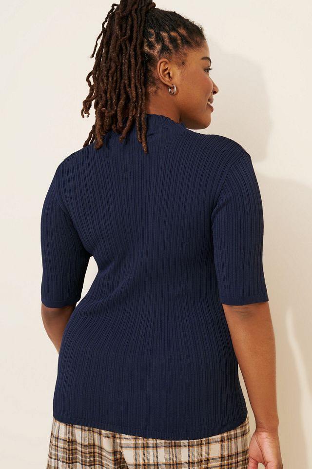 Eloquii Sleek Funnel Neck Elbow Sweater #3
