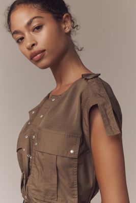 Cropped Safari Jumpsuit