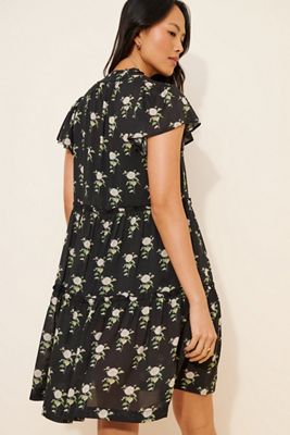 Maeve Linen Blend Puff-Sleeve Sweetheart Midi Dress | Anthropologie