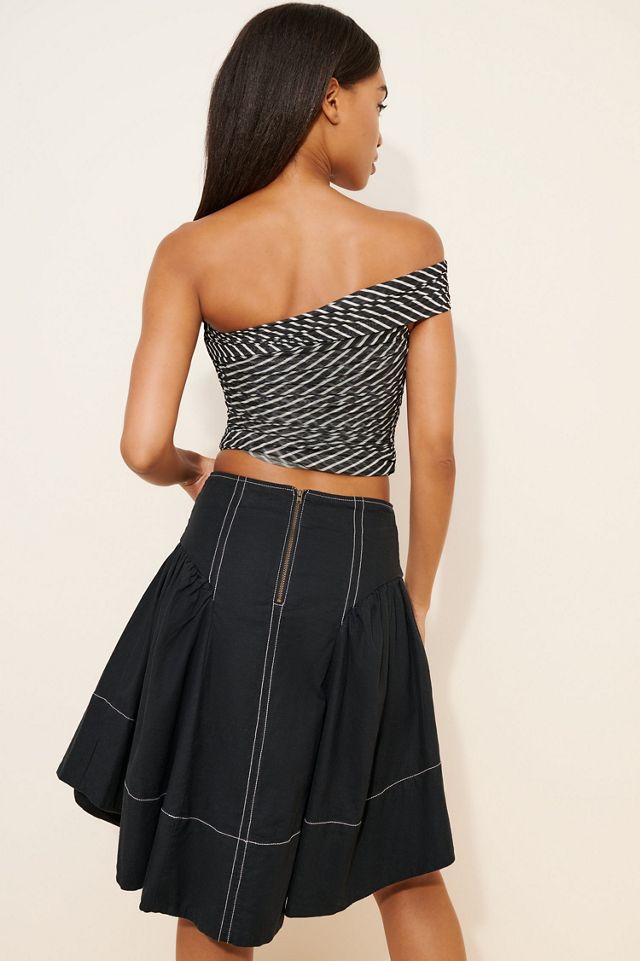 Linen Blend A-Line Skirt #1