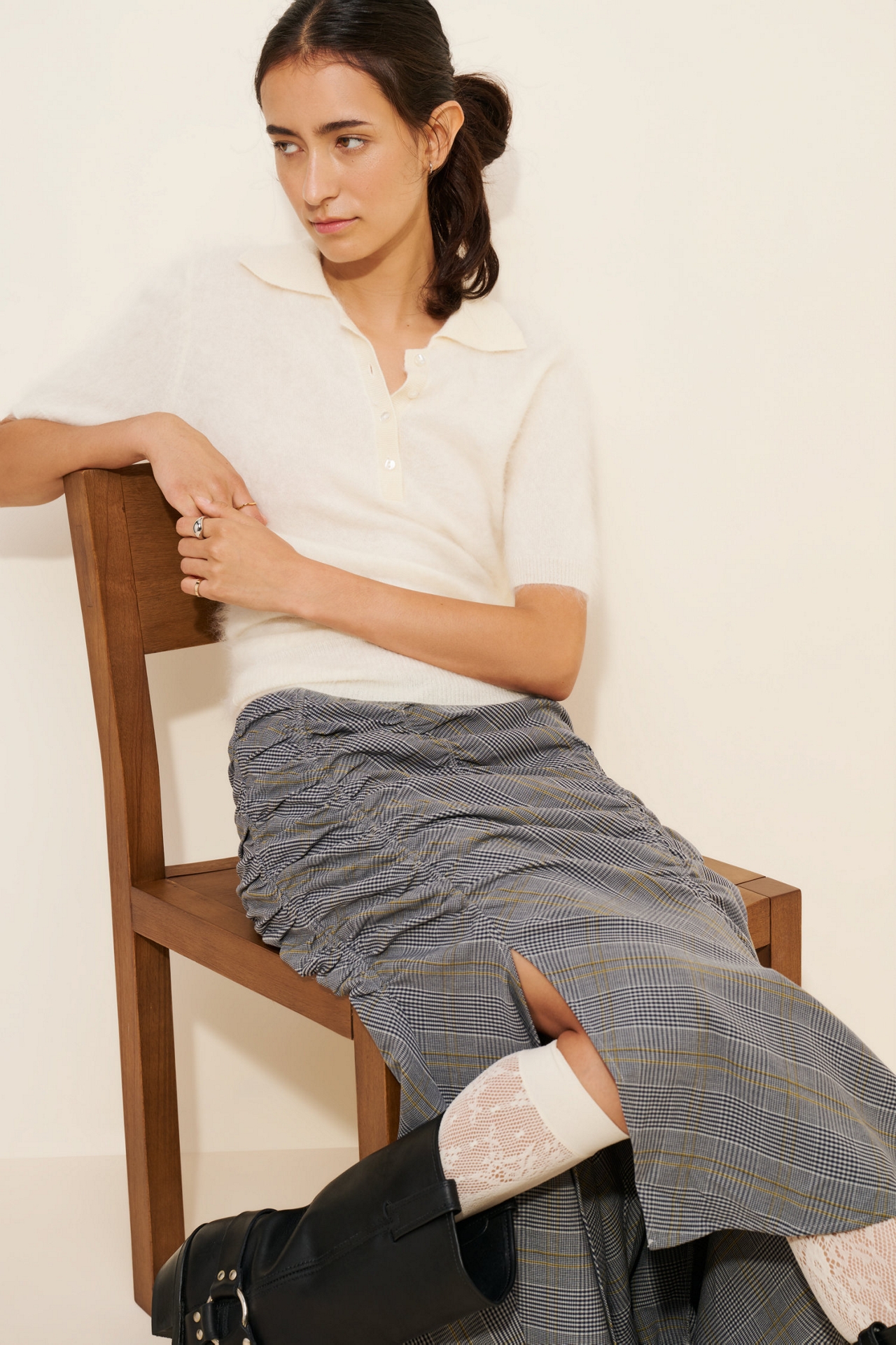 Maeve Sexy Ruched Mermaid Midi Skirt