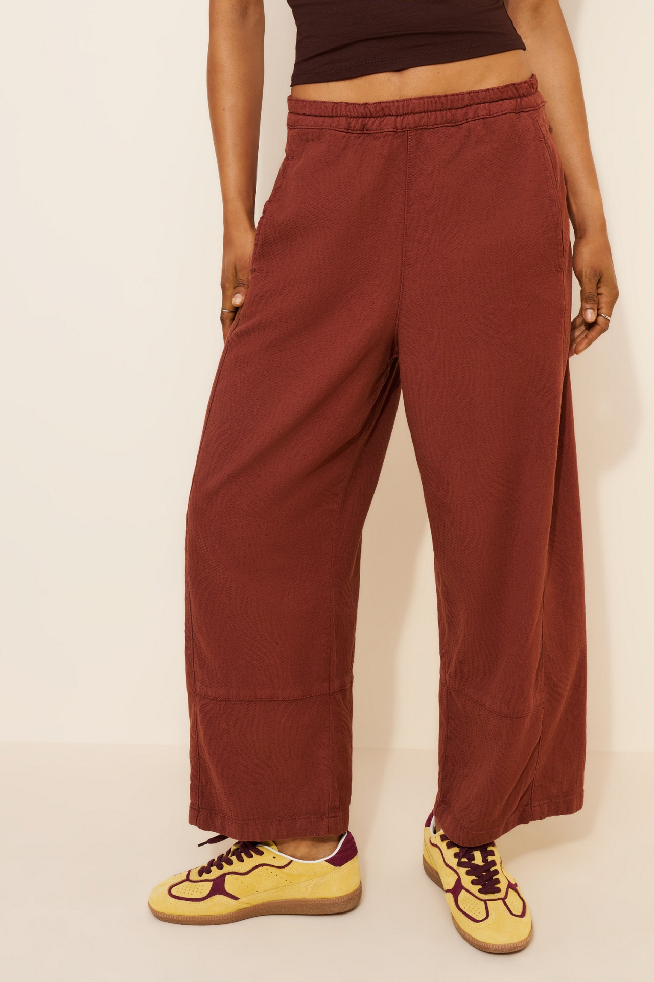 Pilcro The Izzie Relaxed Pull-On Barrel Pants: Jacquard Edition