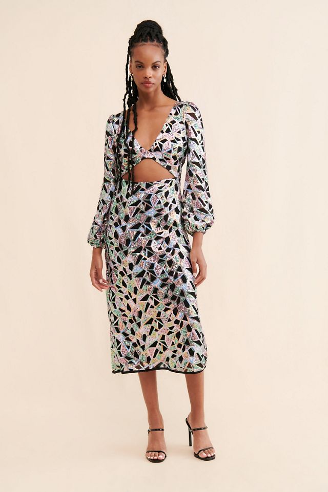 Let Me Be Sequin Cutout Midi Dress #2