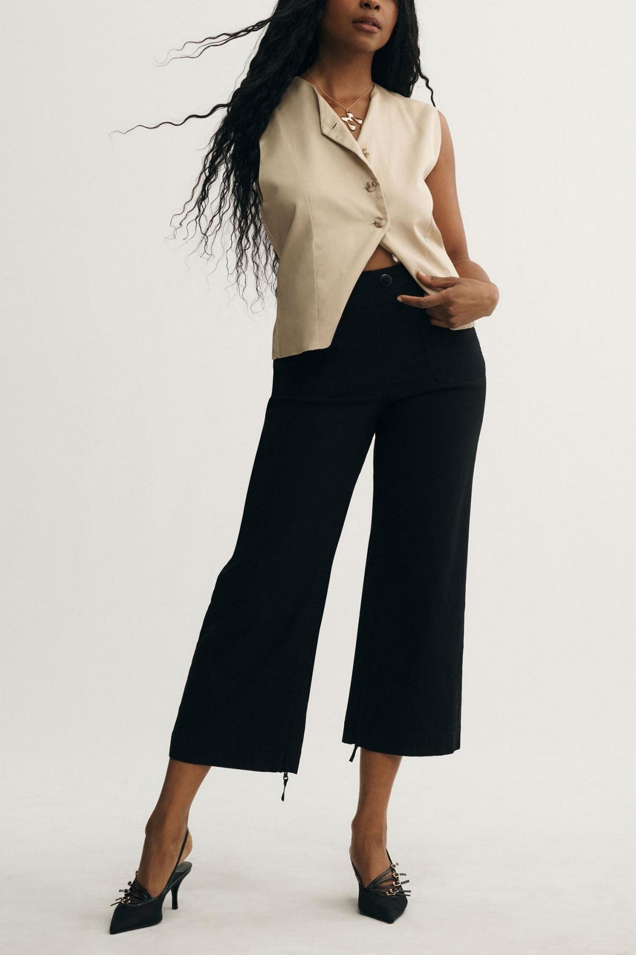 Maeve The Adaptive Colette Cropped Wide-Leg Pants