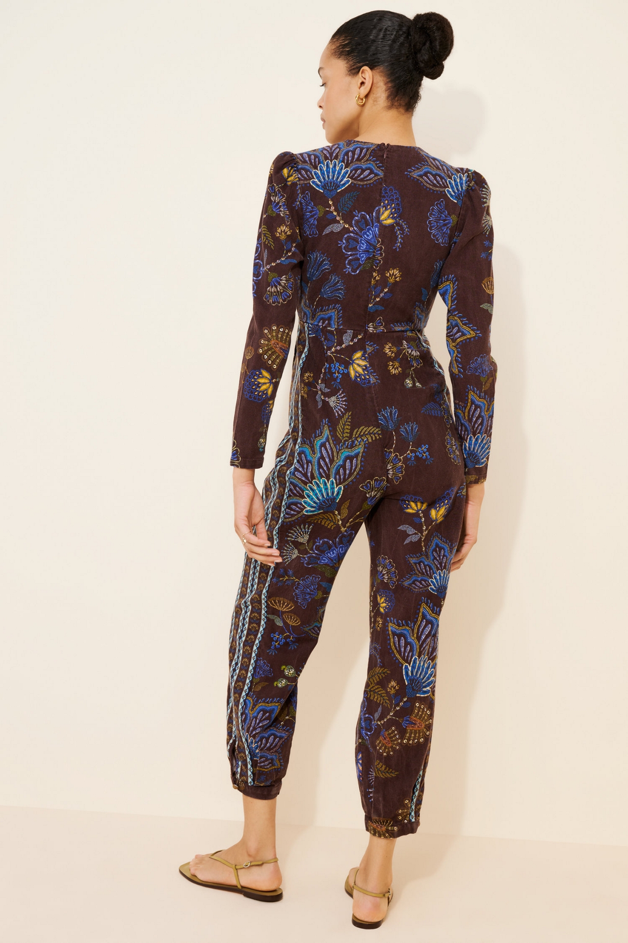 FARM Rio Embroidered Garden V-Neck Jumpsuit