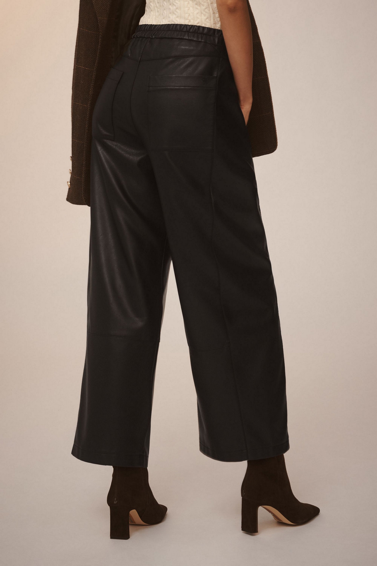 Pilcro The Izzie Relaxed Pull-On Barrel Pants: Vegan-Leather Edition