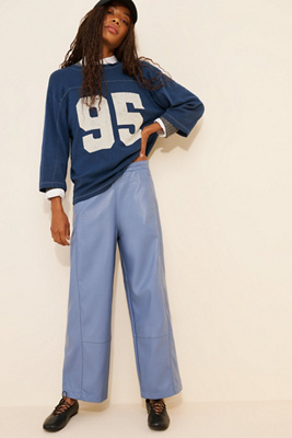 Pilcro The Izzie Relaxed Pull-On Barrel Pants: Vegan-Leather