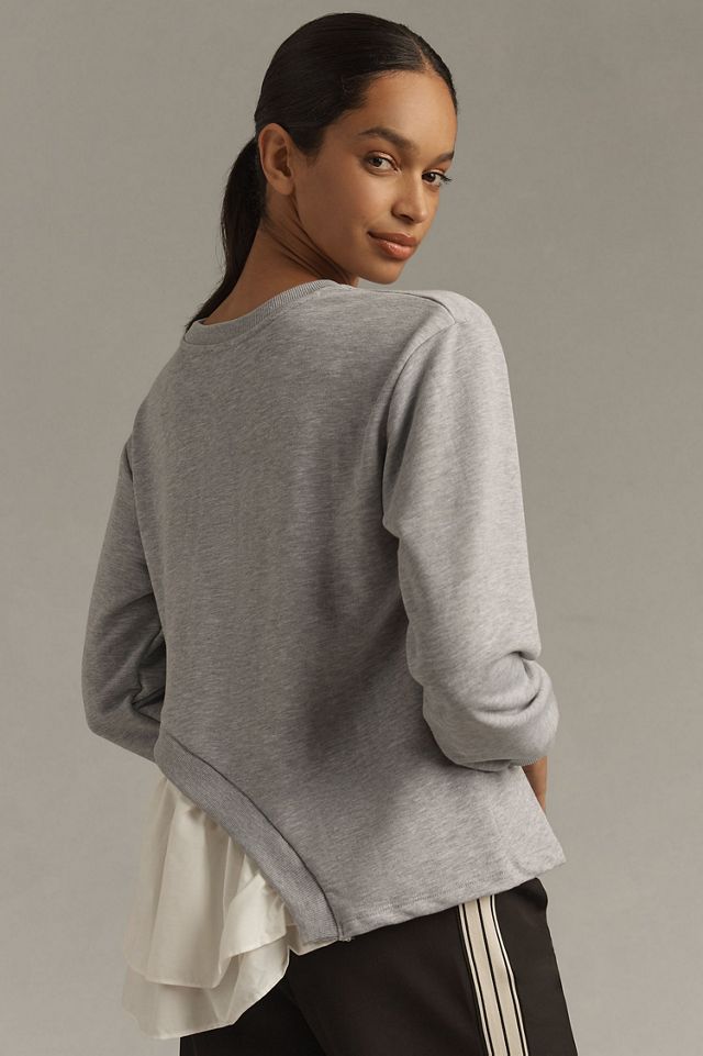 Maeve Asymmetrical Twofer Sweatshirt #1