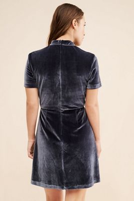 Hutch Mock Neck Velvet Mini Dress