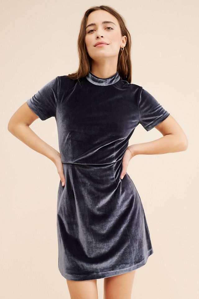 mock neck velvet mini dress hutch Hutch Mock Neck Velvet Mini Dress