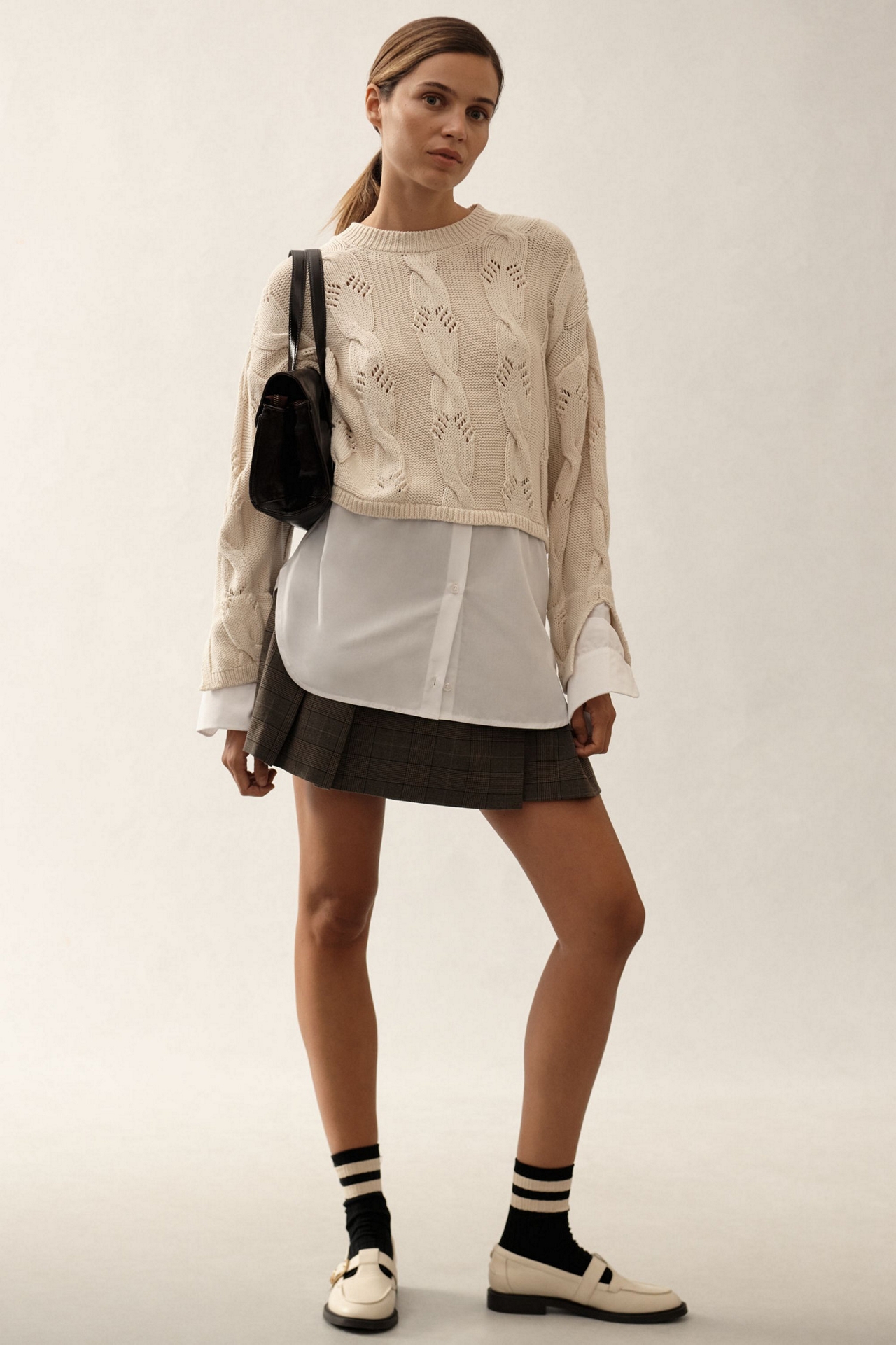 Pilcro Cable Twofer Sweater