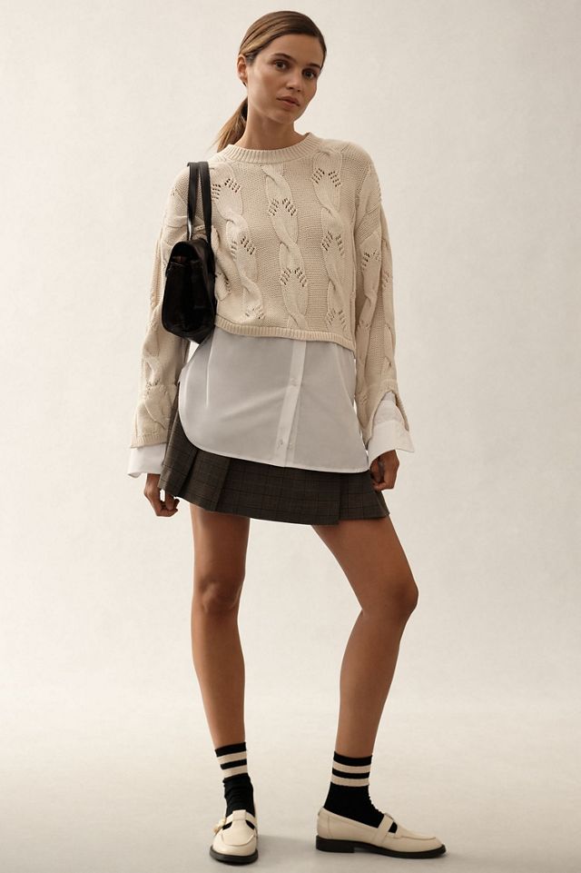 Pilcro Cable Twofer Sweater #1
