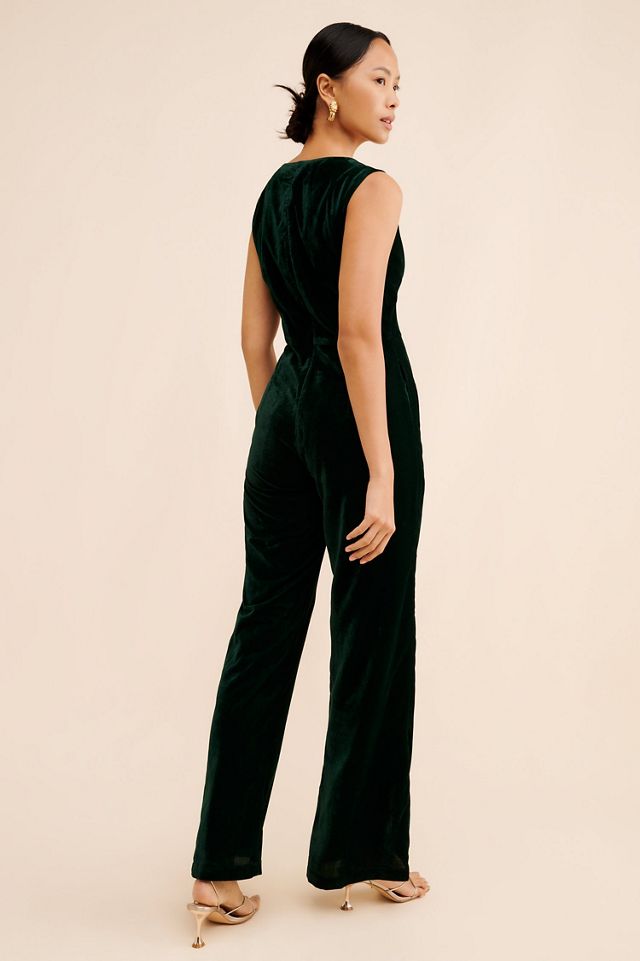 Samant Chauhan Sleeveless Sweetheart Velvet Jumpsuit #1