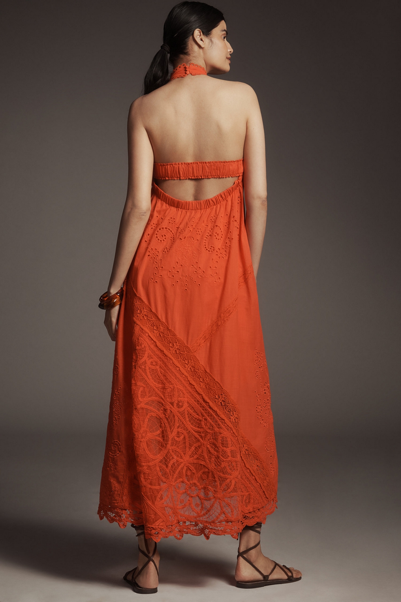 Halter Cutwork Lace Dress