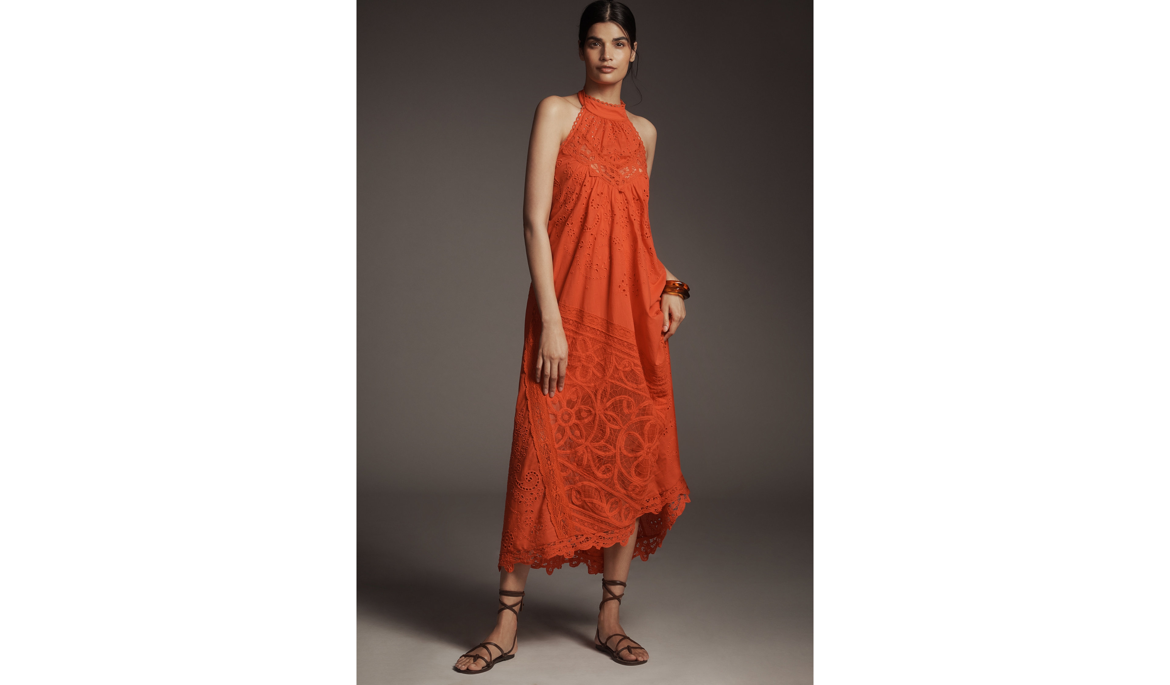Halter Cutwork Lace Dress