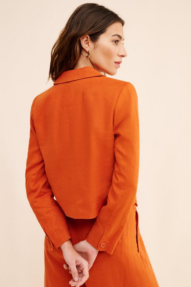 Madewell Harlow Linen Cropped Blazer #4