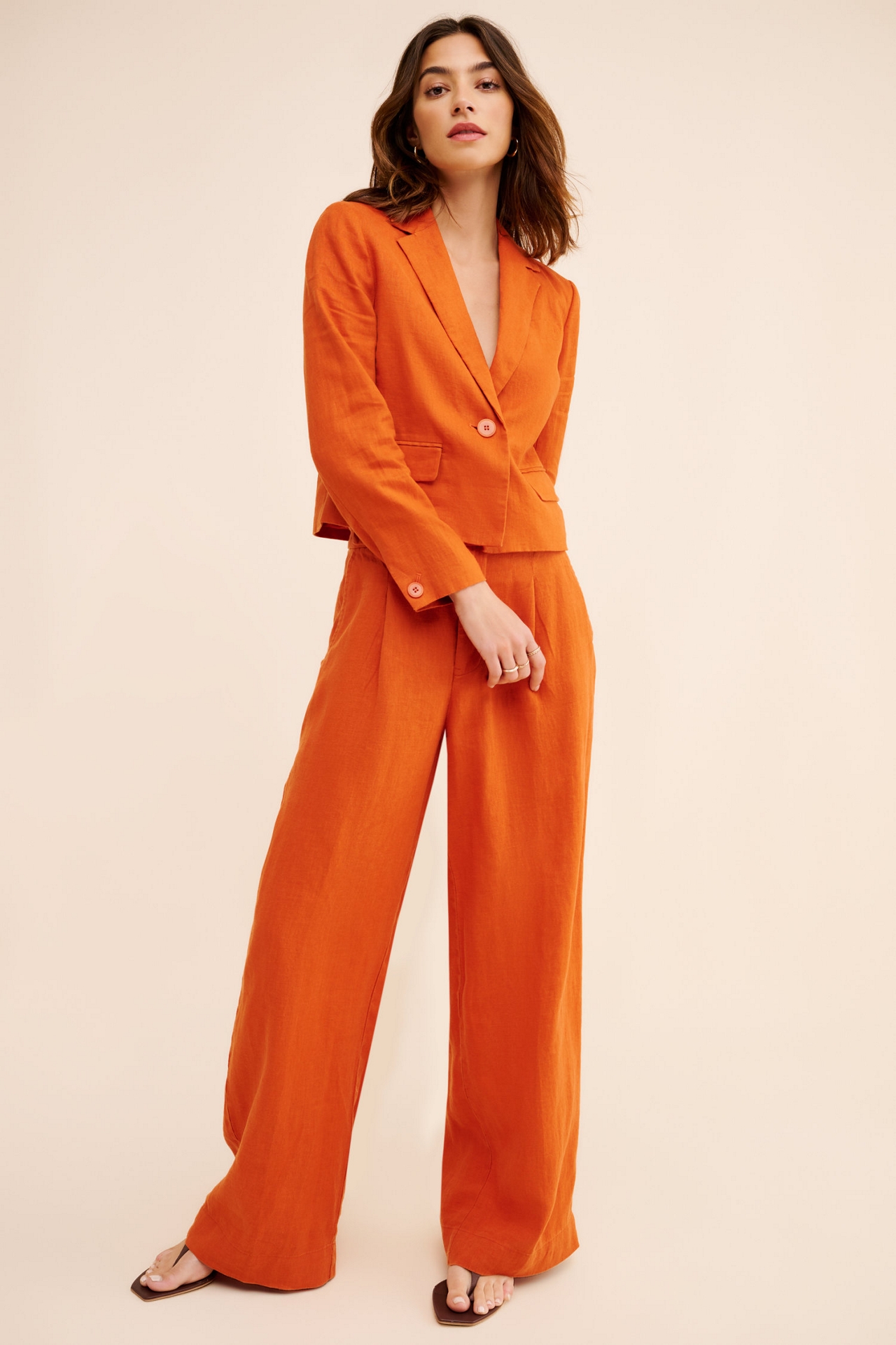 Madewell Harlow Linen Cropped Blazer