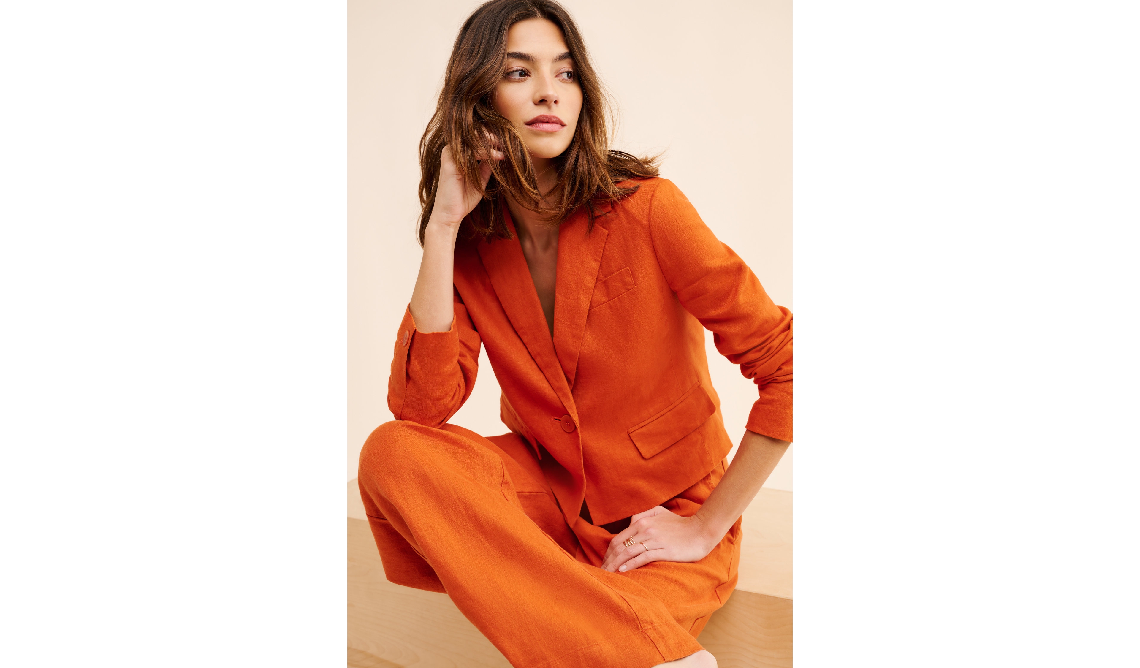 Madewell Harlow Linen Cropped Blazer