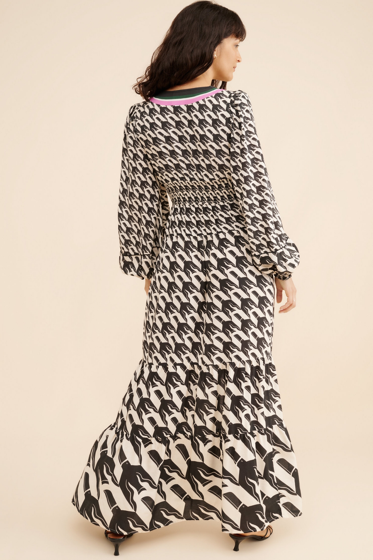 FARM Rio Long Sleeve Printed Maxi Dress