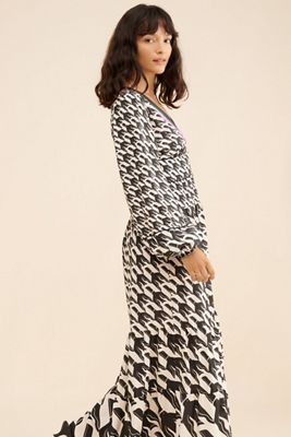 Farm Rio Long-Sleeve Printed Tiered Blouse | Anthropologie