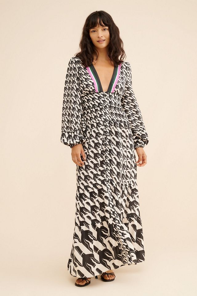 FARM Rio Long Sleeve Printed Maxi Dress #1