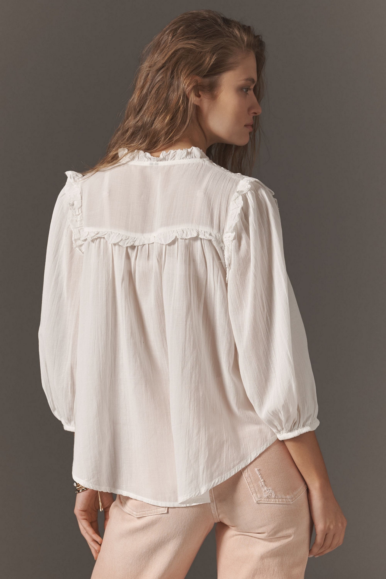 Ruffle Buttoned Blouse