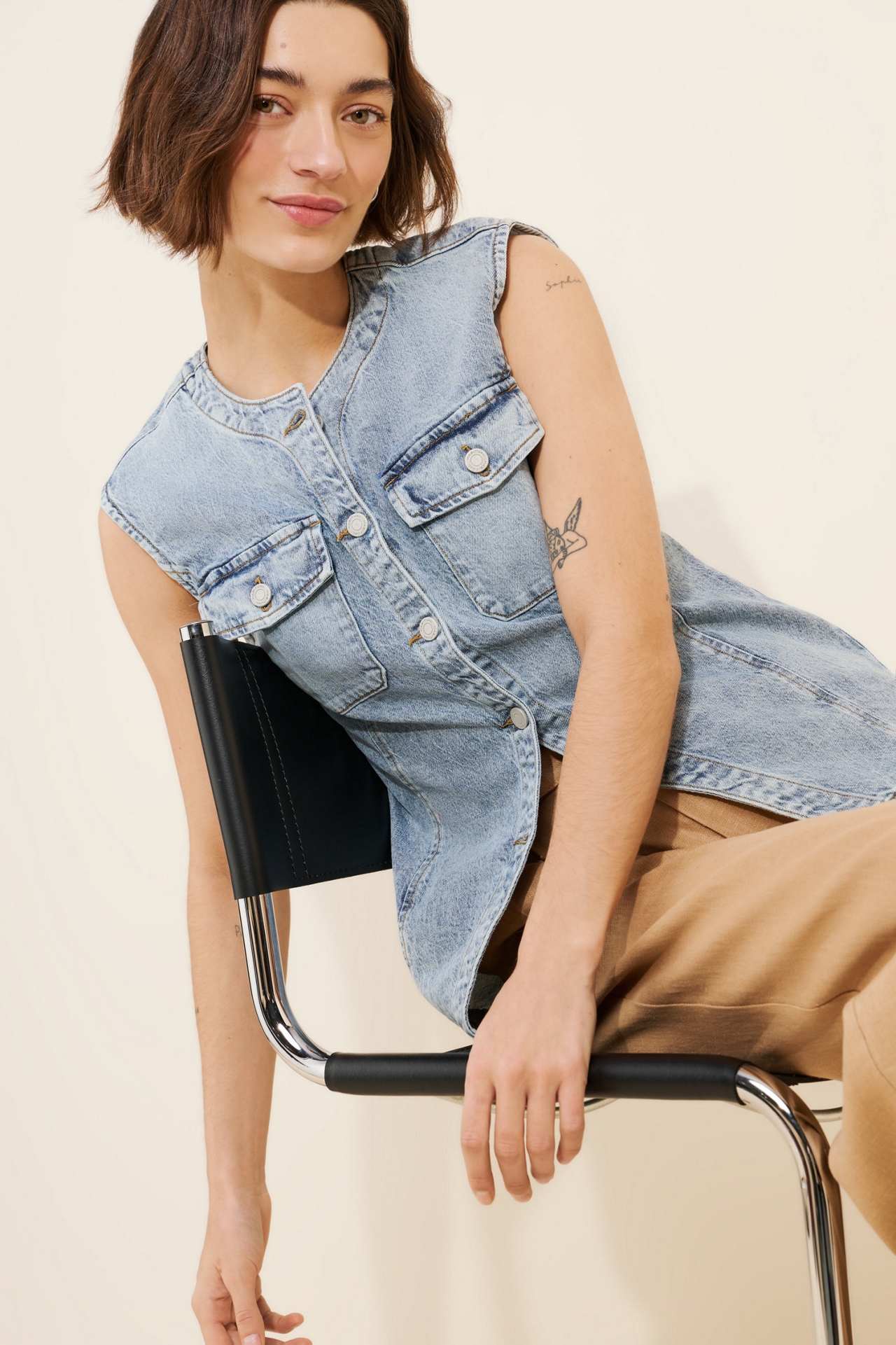 Habitual Longline Denim Vest