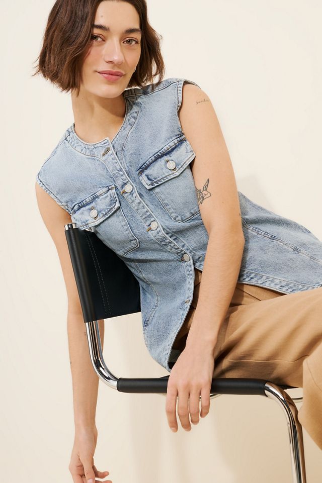 Habitual Longline Denim Vest | Anthropologie