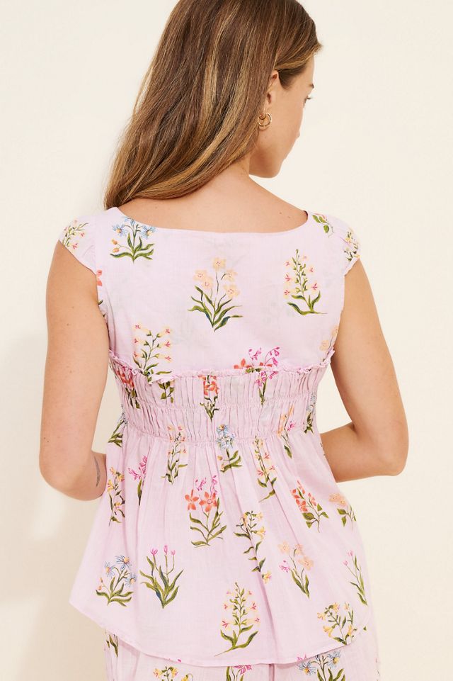 Ruched Babydoll Pajama Top #4