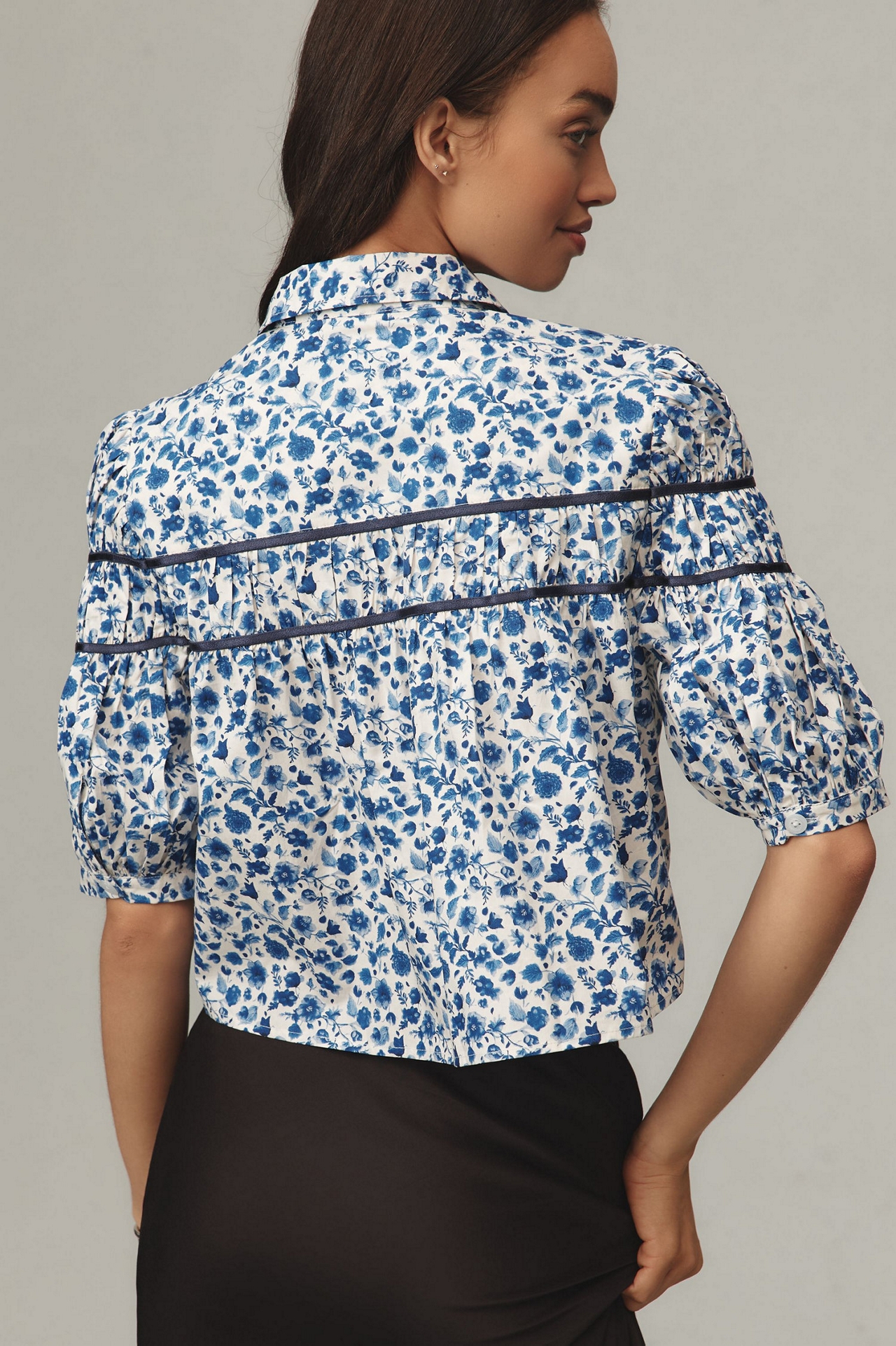 Maeve The Leandra Shirred Yoke Blouse