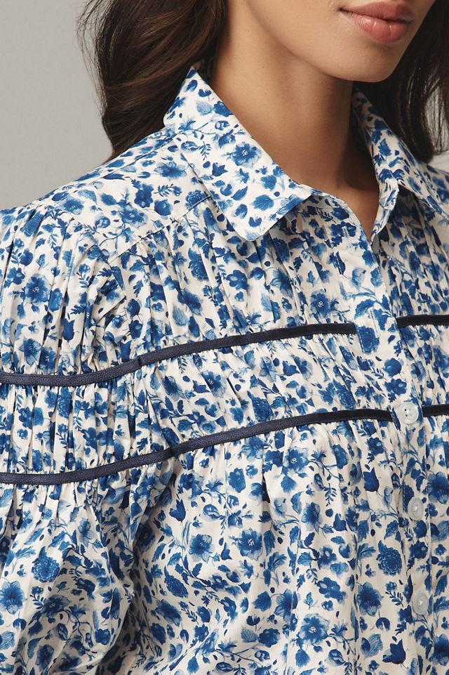 Maeve The Leandra Shirred Yoke Blouse #2