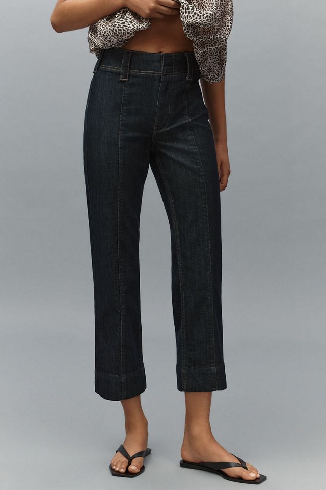 Maeve Slim 70's High-Rise Crop Flare Jeans #4