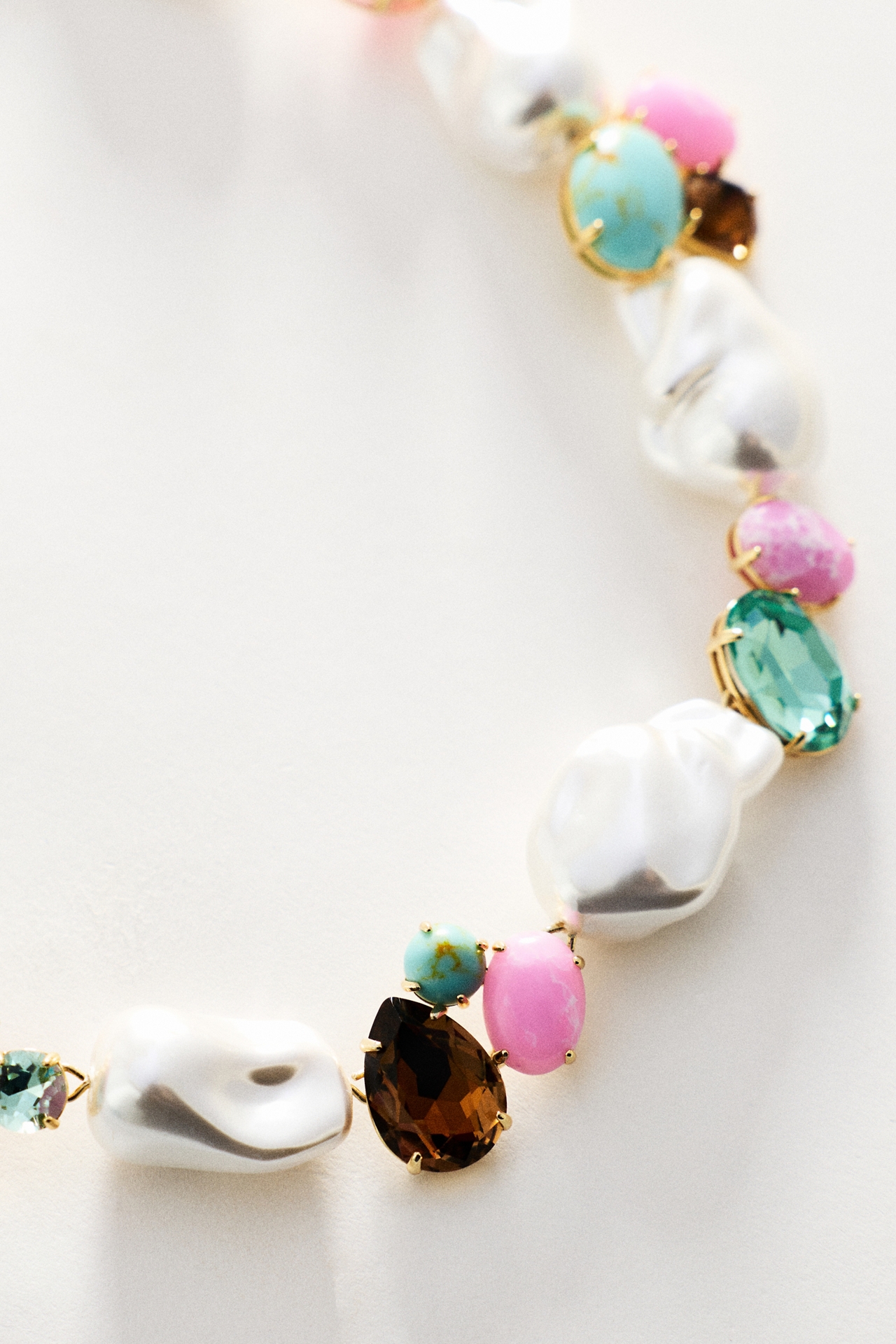 Lele Sadoughi Seafoam Iris Pearl Cluster Necklace