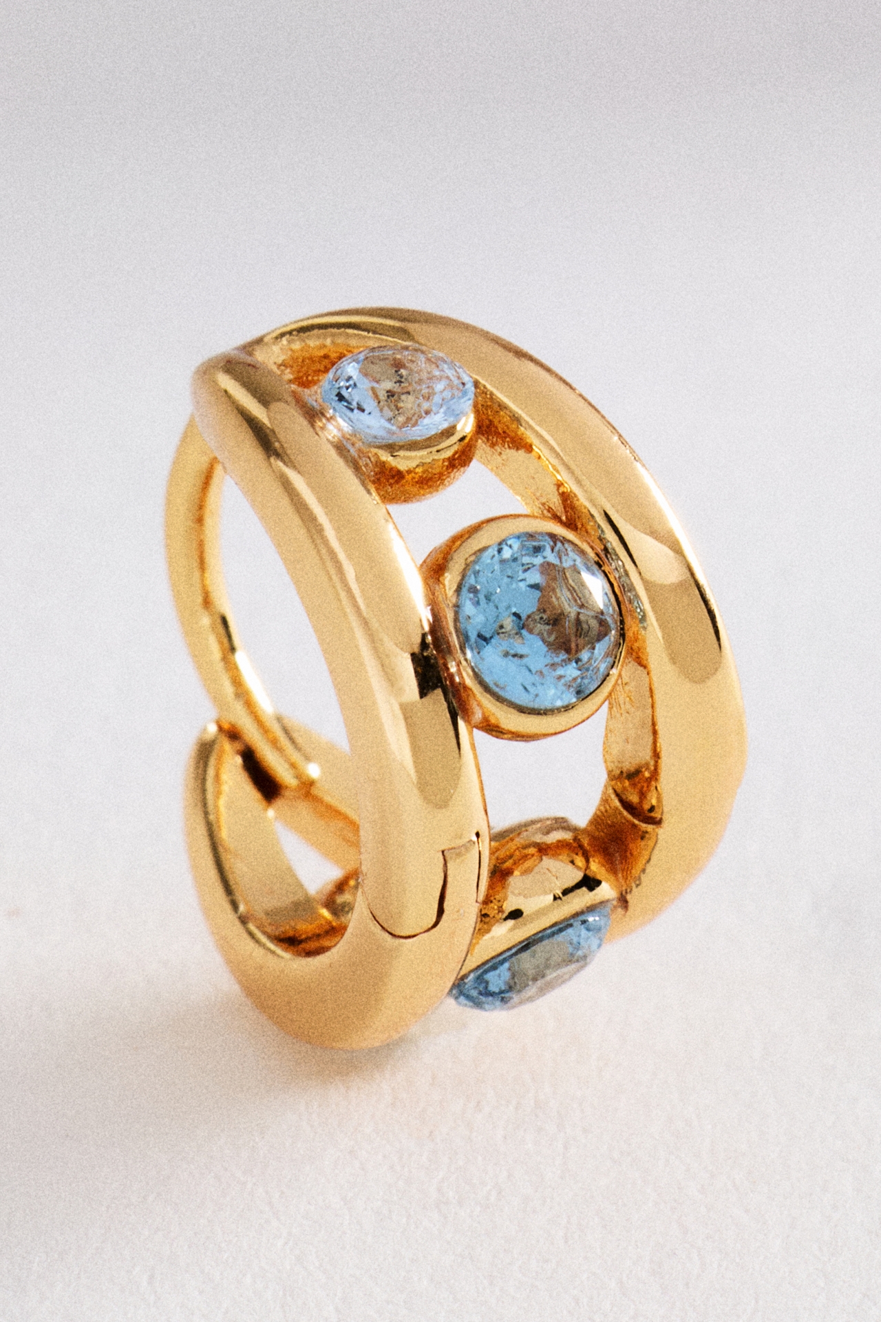 Split Crystal Huggie Hoop Earrings